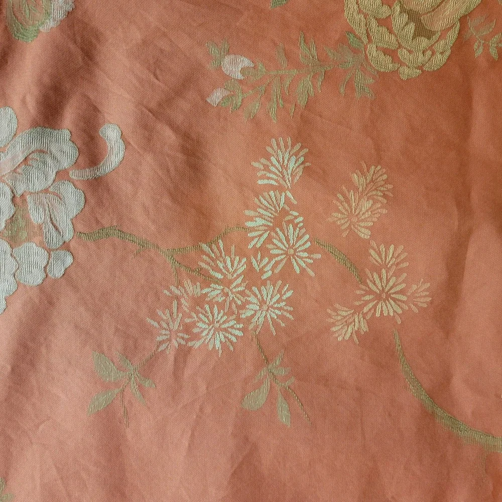 Sferra King Duvet Set 3 piece Terracotta Floral Egyptian Cotton Jacquard Italy